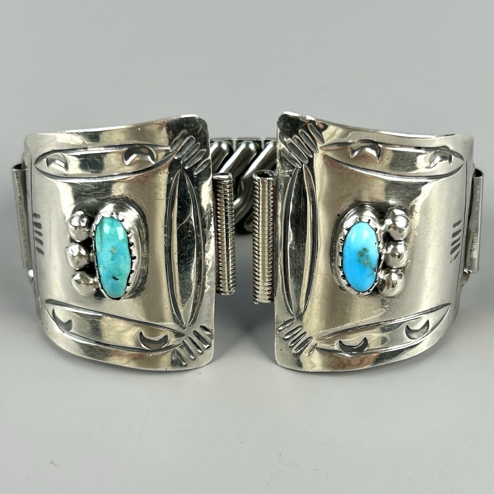 Dorothy Secatero (DS) Beautiful Navajo Sterling Silver Turquoise Watch Band